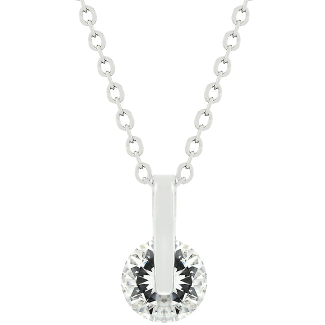 Bright Edge Studio Icon Classic Solitaire Cubic Zirconia Pendant - Friggin Jewelry Fashion