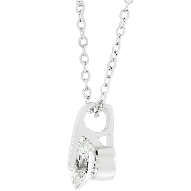 Bright Edge Studio Icon Classic Solitaire Cubic Zirconia Pendant - Friggin Jewelry Fashion