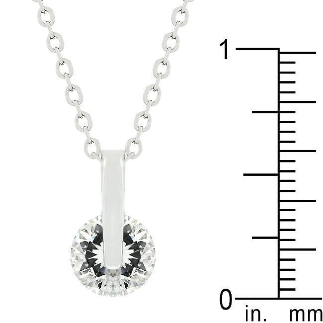 Bright Edge Studio Icon Classic Solitaire Cubic Zirconia Pendant - Friggin Jewelry Fashion