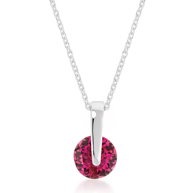 Proper Classic Everyday Edit Classic Solitaire Red Cubic Zirconia Pendant - Friggin Jewelry Fashion