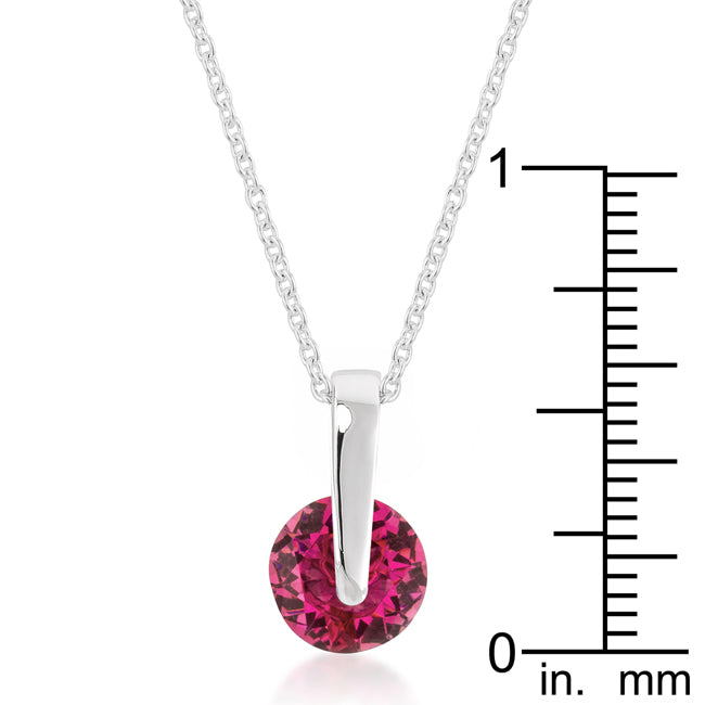 Proper Classic Everyday Edit Classic Solitaire Red Cubic Zirconia Pendant - Friggin Jewelry Fashion
