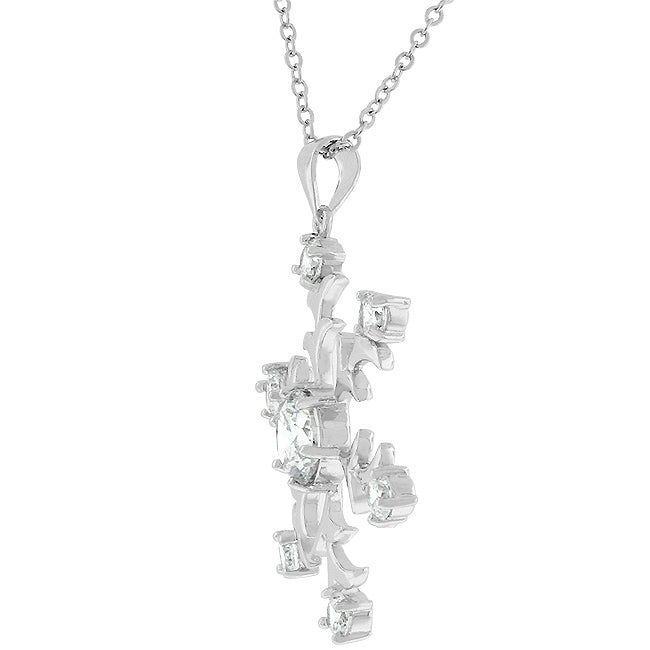 Bright Spark Confident Edit Rhodium Plated Snowflake Pendant - Friggin Jewelry Fashion Winter
