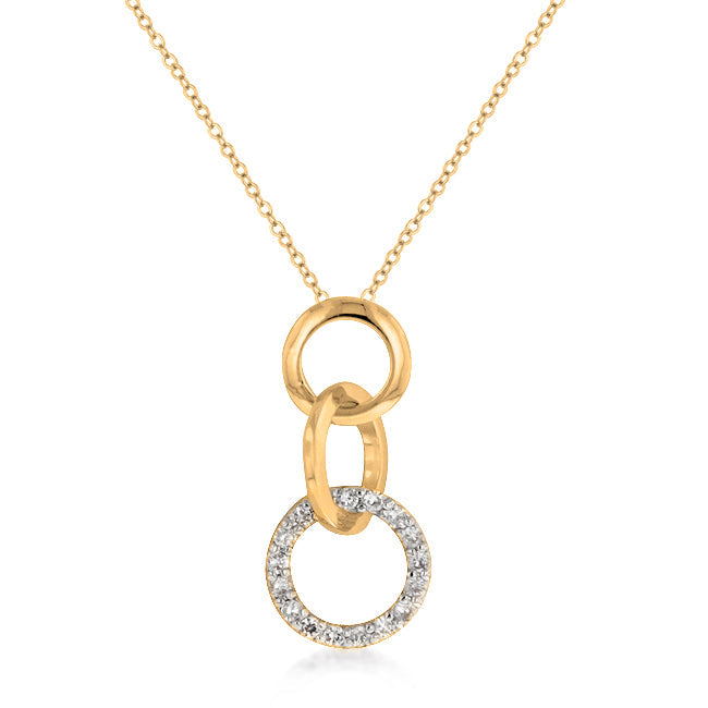 Cheeky Chic Refined Line Goldtone Finish Triplet Hooplet Pendant - Friggin Jewelry Fashion