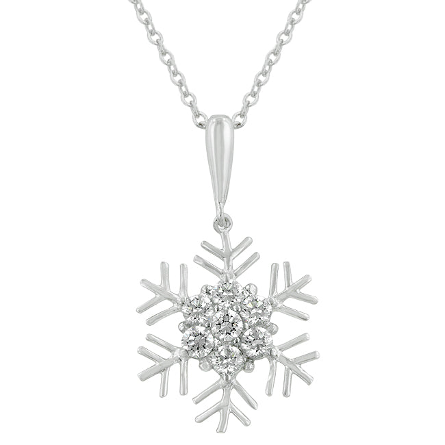 Little Luxuries Signature Edit Snowflake Cubic Zirconia Pendant - Friggin Jewelry Fashion Winter