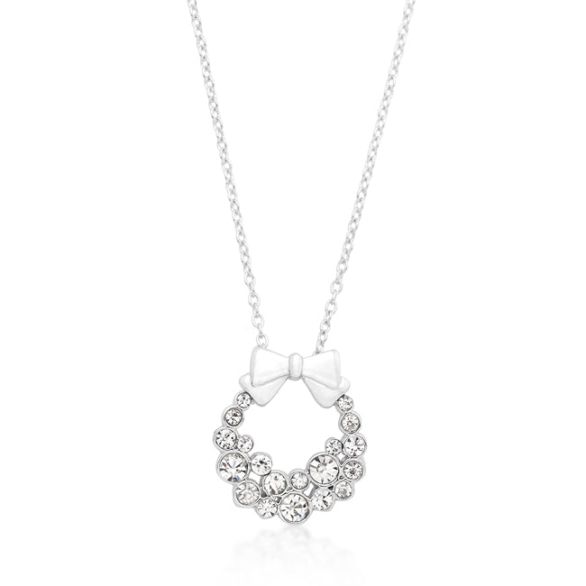 Legacy Form Studio Edit Holiday Wreath Clear Crystal Pendant - Friggin Jewelry Fashion Winter