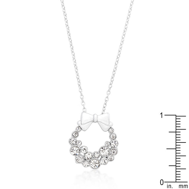 Legacy Form Studio Edit Holiday Wreath Clear Crystal Pendant - Friggin Jewelry Fashion Winter