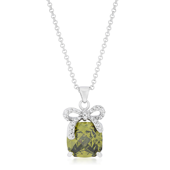 Exclusive Spark Timeless Edit Olivine Pendant with Bow - Friggin Jewelry Fashion