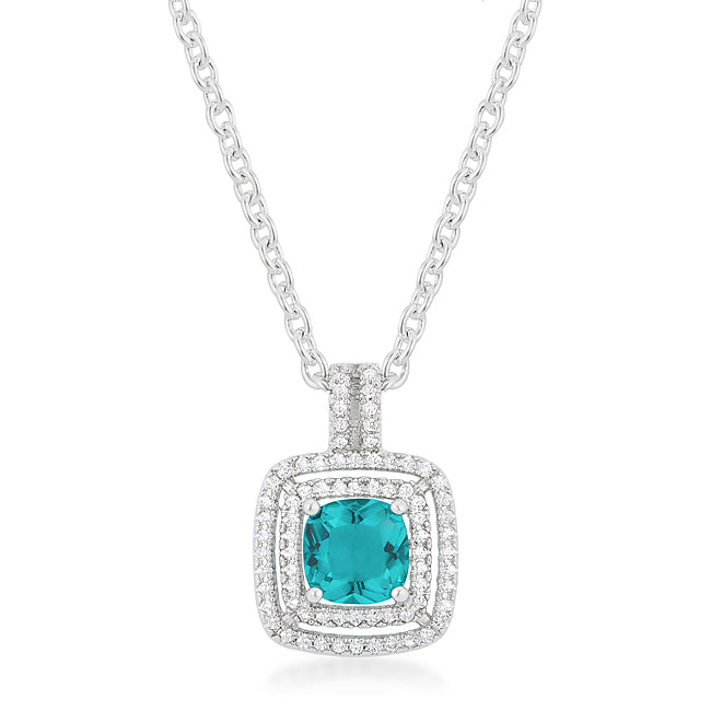 Striking Glow Modern Edit Aqua Halo Stud Pendant - Friggin Jewelry Fashion