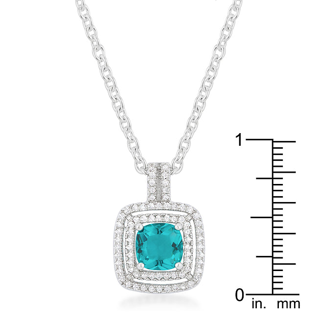 Striking Glow Modern Edit Aqua Halo Stud Pendant - Friggin Jewelry Fashion