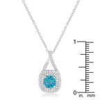 Minimal Edge Timeless Edit Christal 1.2ct Aqua CZ Rhodium Classic Necklace - Friggin Jewelry Fashion