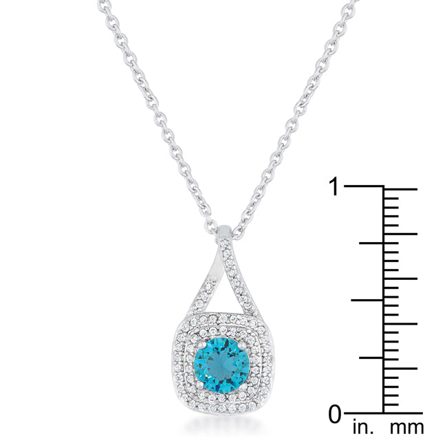 Minimal Edge Timeless Edit Christal 1.2ct Aqua CZ Rhodium Classic Necklace - Friggin Jewelry Fashion