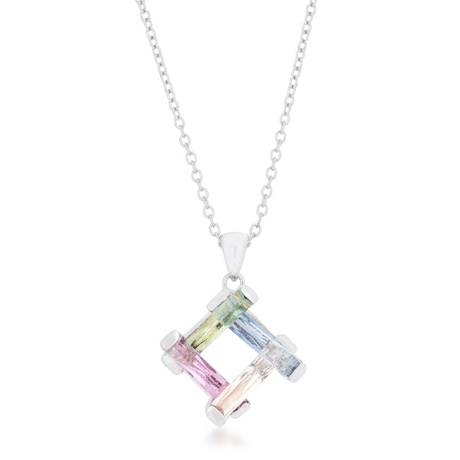 Refined Whisper Signature Edit Myra Necklace 10ct Multicolor Rhodium Necklace - Friggin Jewelry Fashion