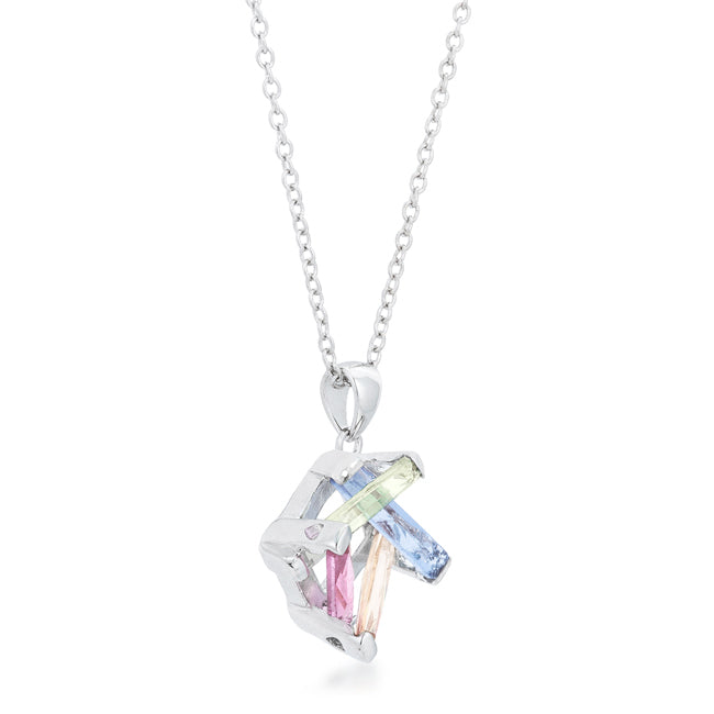 Refined Whisper Signature Edit Myra Necklace 10ct Multicolor Rhodium Necklace - Friggin Jewelry Fashion