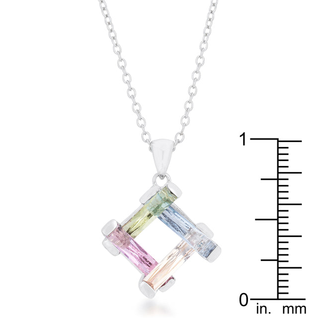 Refined Whisper Signature Edit Myra Necklace 10ct Multicolor Rhodium Necklace - Friggin Jewelry Fashion
