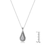 Timeless Sovereign Classic Edit .37 Ct Tear Drop Rhodium Pendant Necklace with CZ - Friggin Jewelry Fashion
