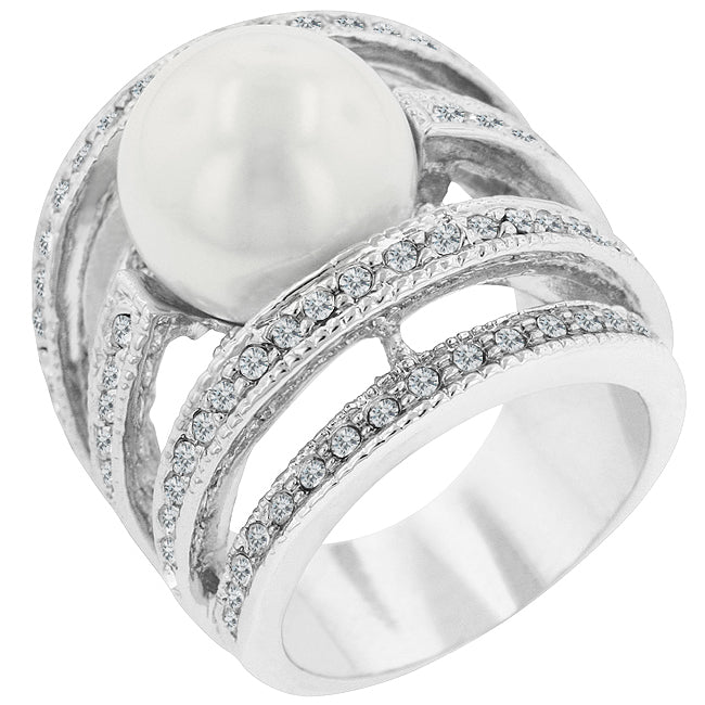 Lustrous Glow Signature Edit Right-Hand Pearl Ring - Friggin Jewelry Fashion