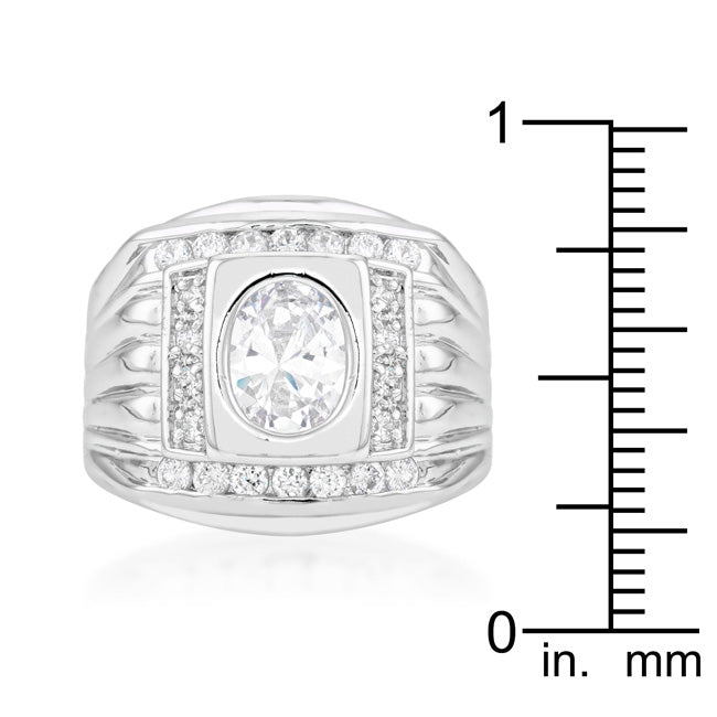 Effortless Charm Daily Icon Mens Cubic Zirconia Square Ring - Friggin Jewelry Fashion