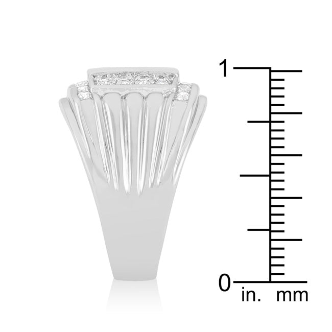 Effortless Charm Daily Icon Mens Cubic Zirconia Square Ring - Friggin Jewelry Fashion