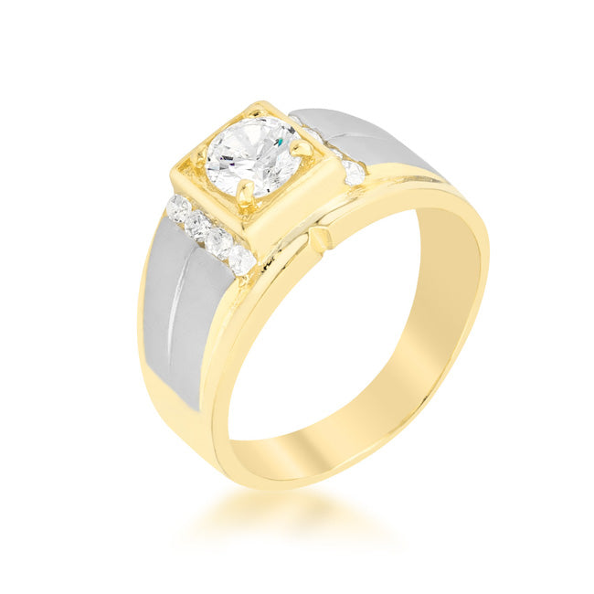 Everyday Whisper Icon Edit Cubic Zirconia Two-Tone Mens Ring - Friggin Jewelry Fashion