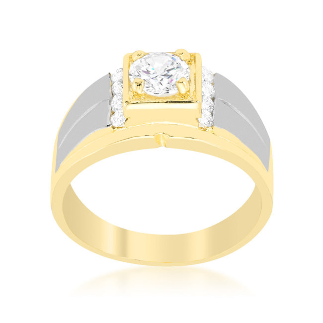 Everyday Whisper Icon Edit Cubic Zirconia Two-Tone Mens Ring - Friggin Jewelry Fashion