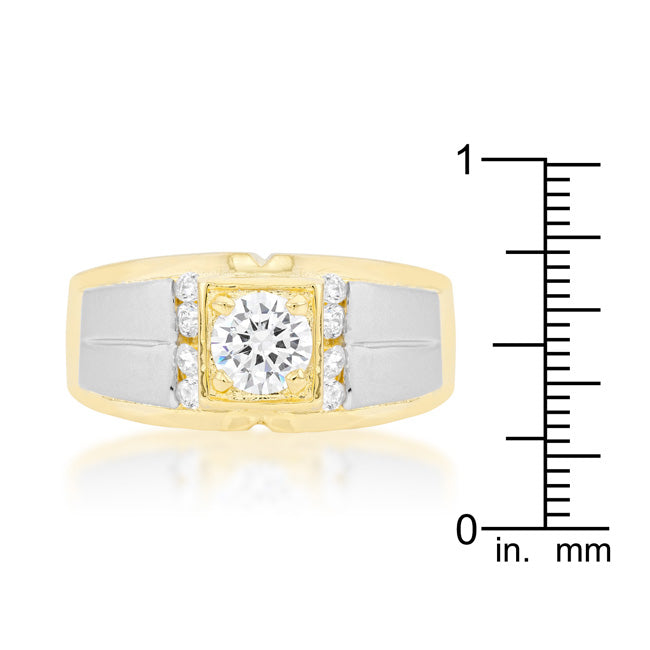 Everyday Whisper Icon Edit Cubic Zirconia Two-Tone Mens Ring - Friggin Jewelry Fashion