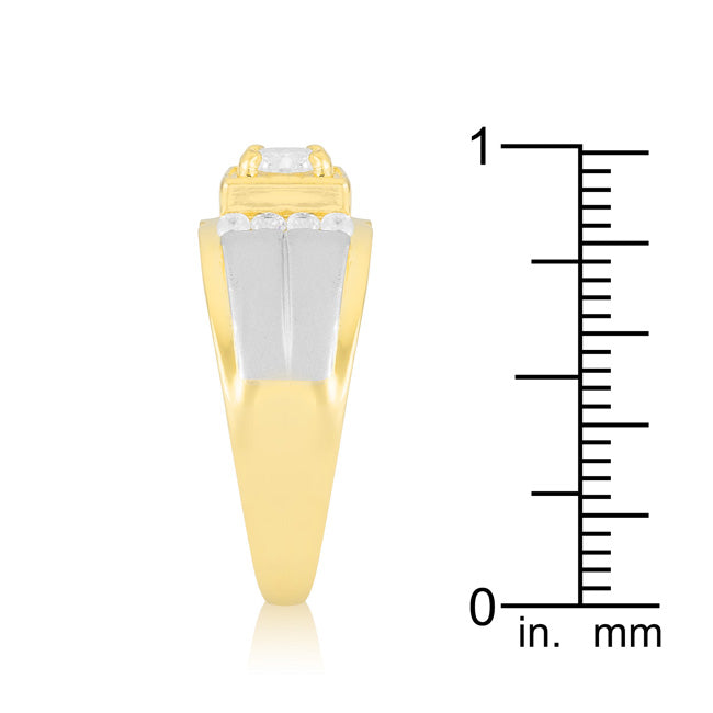 Everyday Whisper Icon Edit Cubic Zirconia Two-Tone Mens Ring - Friggin Jewelry Fashion