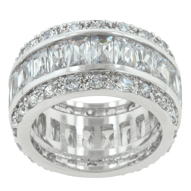 Sultry Edge Classic Muse Triple Row White Zircon Eternity Ring - Friggin Jewelry Fashion
