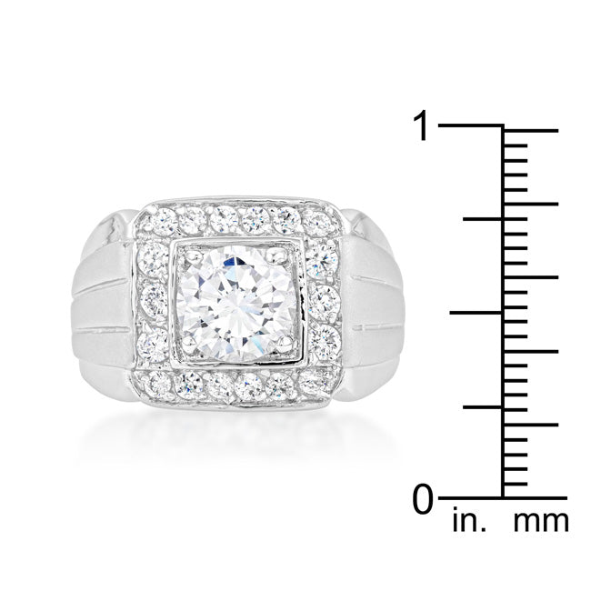 Bold Detail Modern Muse Mens Two-tone Finish Cubic Zirconia Ring - Friggin Jewelry Fashion