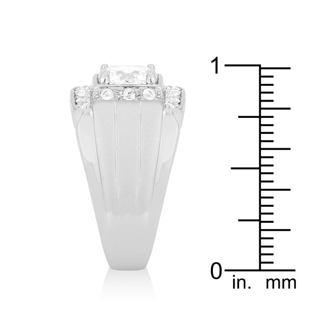 Bold Detail Modern Muse Mens Two-tone Finish Cubic Zirconia Ring - Friggin Jewelry Fashion
