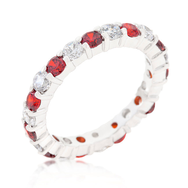 Effortless Charm Daily Icon Mini Jessica Band with Garnet Cubic Zirconia - Friggin Jewelry Fashion