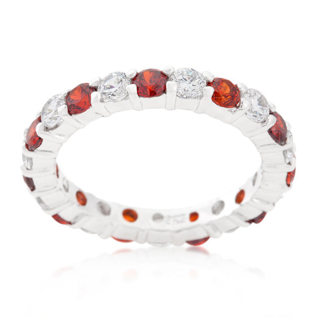 Effortless Charm Daily Icon Mini Jessica Band with Garnet Cubic Zirconia - Friggin Jewelry Fashion