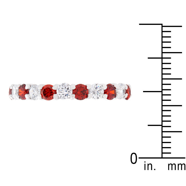 Effortless Charm Daily Icon Mini Jessica Band with Garnet Cubic Zirconia - Friggin Jewelry Fashion