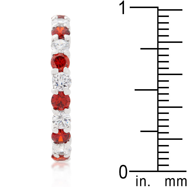 Effortless Charm Daily Icon Mini Jessica Band with Garnet Cubic Zirconia - Friggin Jewelry Fashion