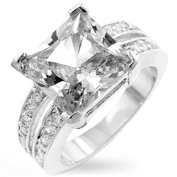 Smart Spark Modern Classic White Princess Engagement Ring - Friggin Jewelry Fashion