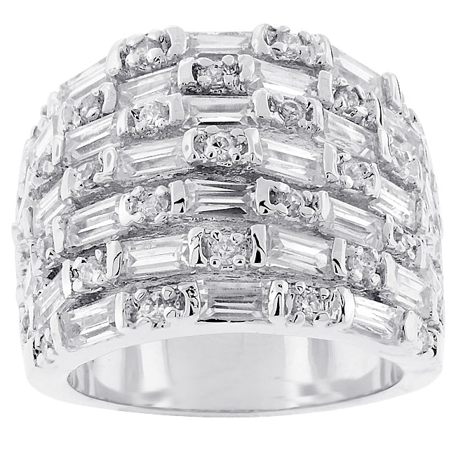 Heritage Form Modern Icon Multi Row Cubic Zirconia Fashion Ring - Friggin Jewelry Fashion