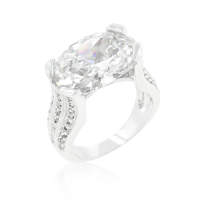 Alluring Whisper Heritage Edit Oval Triplet Cubic Zirconia Ring - Friggin Jewelry Fashion