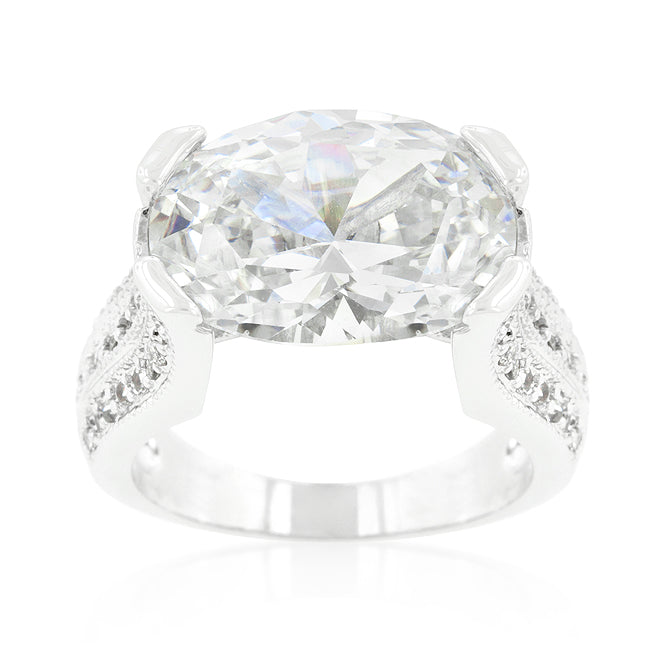 Alluring Whisper Heritage Edit Oval Triplet Cubic Zirconia Ring - Friggin Jewelry Fashion