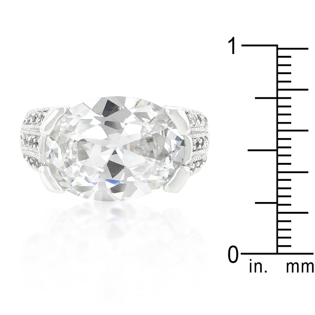 Alluring Whisper Heritage Edit Oval Triplet Cubic Zirconia Ring - Friggin Jewelry Fashion