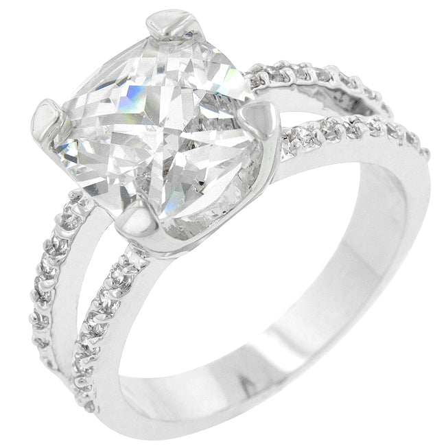 Coveted Spark Signature Edit Double Band Cubic Zirconia Engagement Ring - Friggin Jewelry Fashion