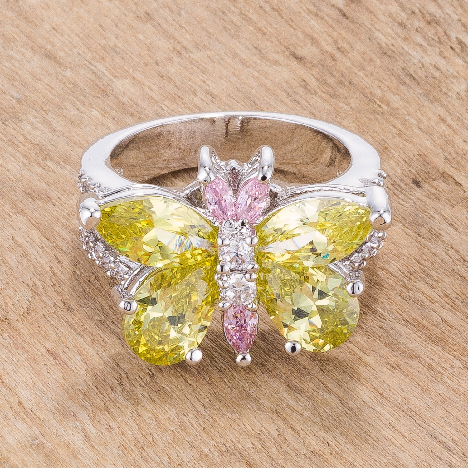 Twilight Drama Studio Edit Rhodium Plated Butterfly Cocktail Ring - Friggin Jewelry Fashion