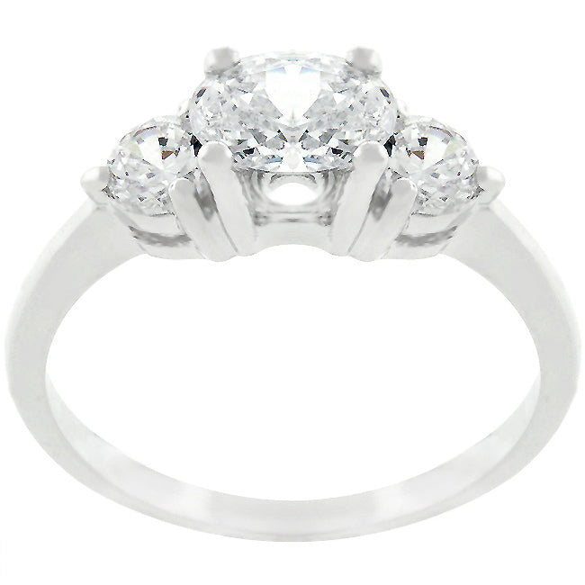 Bold Detail Modern Muse Oval Serenade Triplet Ring in Silvertone Finish - Friggin Jewelry Fashion