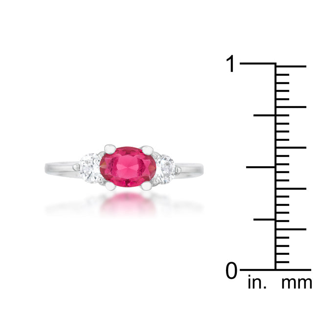 Regency Muse Signature Line Miranna 1.2ct Fuchsia CZ Rhodium Classic Oval Ring - Friggin Jewelry Fashion