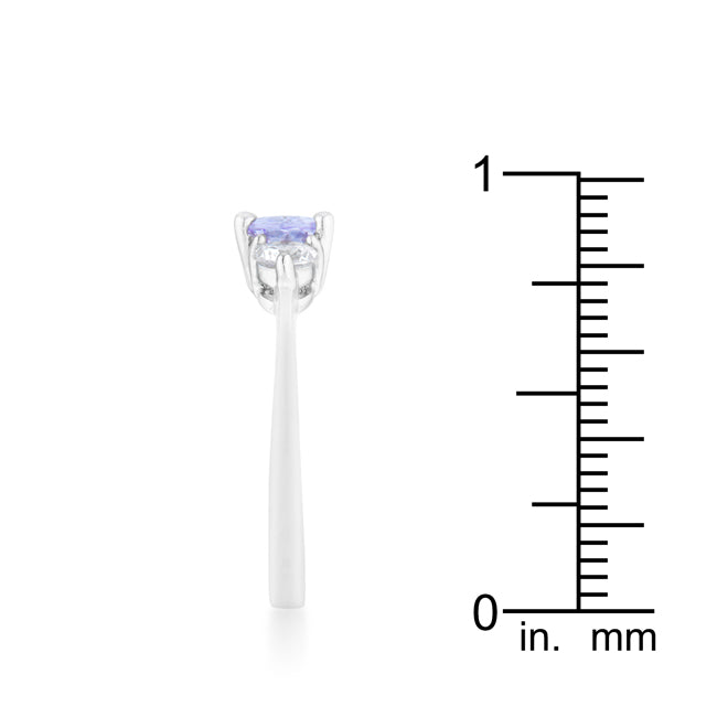 Effortless Charm Daily Icon Miranna 1.2ct Lavender CZ Rhodium Classic Oval Ring - Friggin Jewelry Fashion