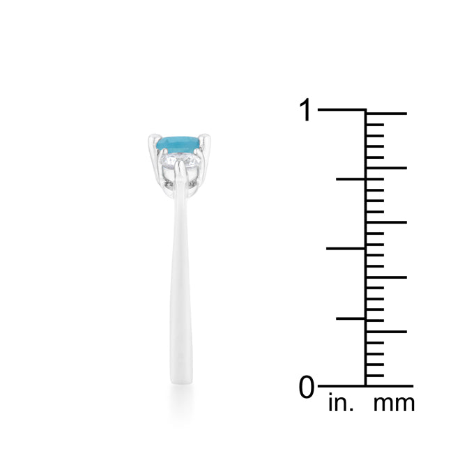 Sleek Heritage Signature Line Miranna 1.2ct Blue Topaz CZ Rhodium Classic Oval Ring - Friggin Jewelry Fashion