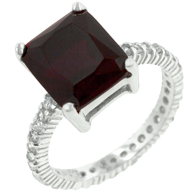 Faceted Whisper Couture Line Radiant Cut Ruby Engagement Ring - Friggin Jewelry Fashion