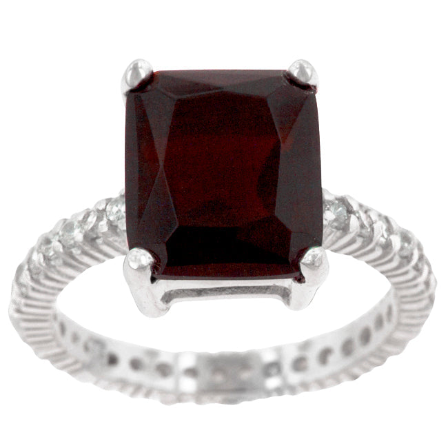 Faceted Whisper Couture Line Radiant Cut Ruby Engagement Ring - Friggin Jewelry Fashion