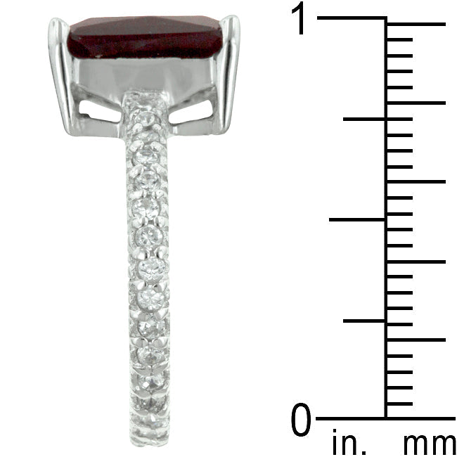 Faceted Whisper Couture Line Radiant Cut Ruby Engagement Ring - Friggin Jewelry Fashion