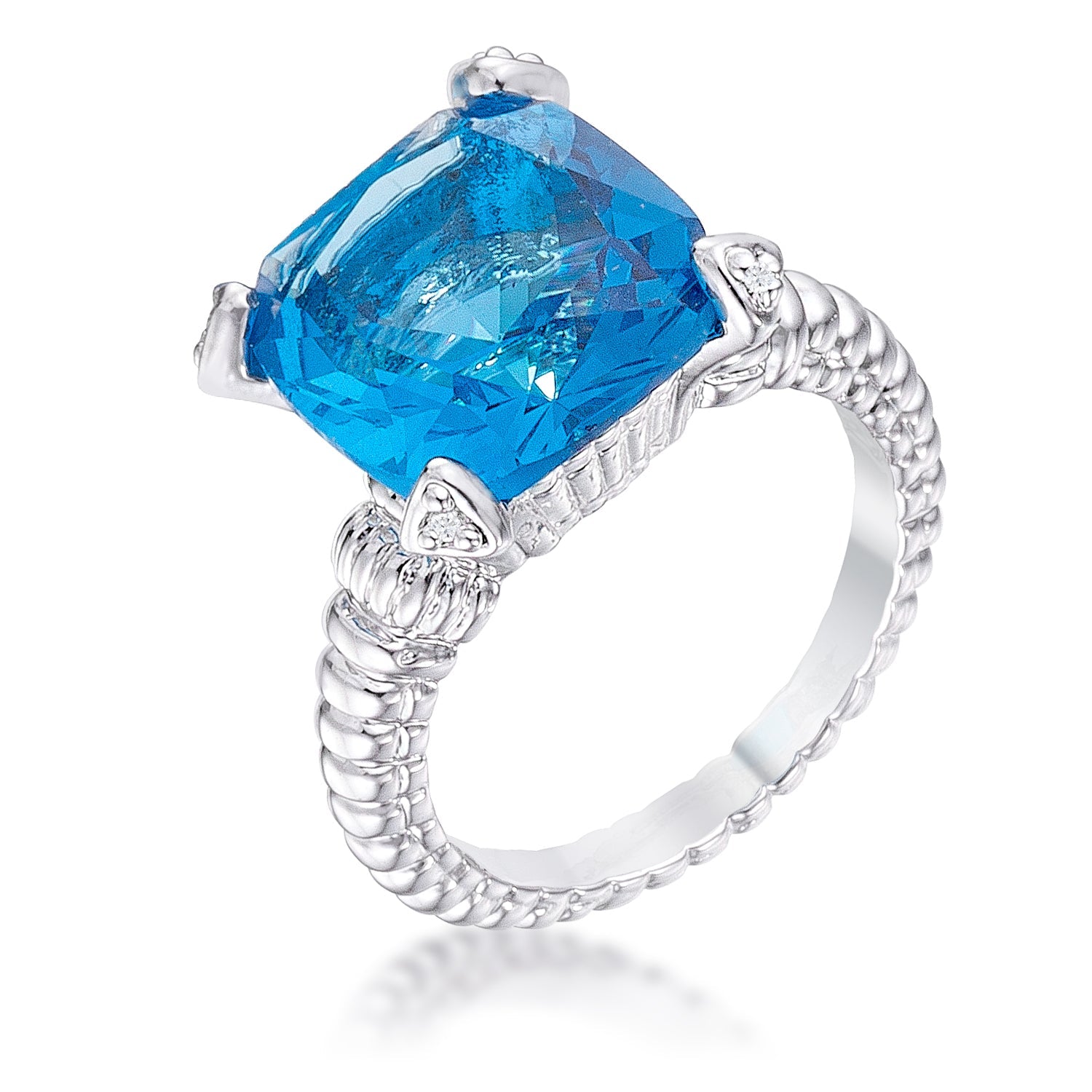Timeless Icon Legacy Line Aqua Cushion Engagement Ring - Friggin Jewelry Fashion