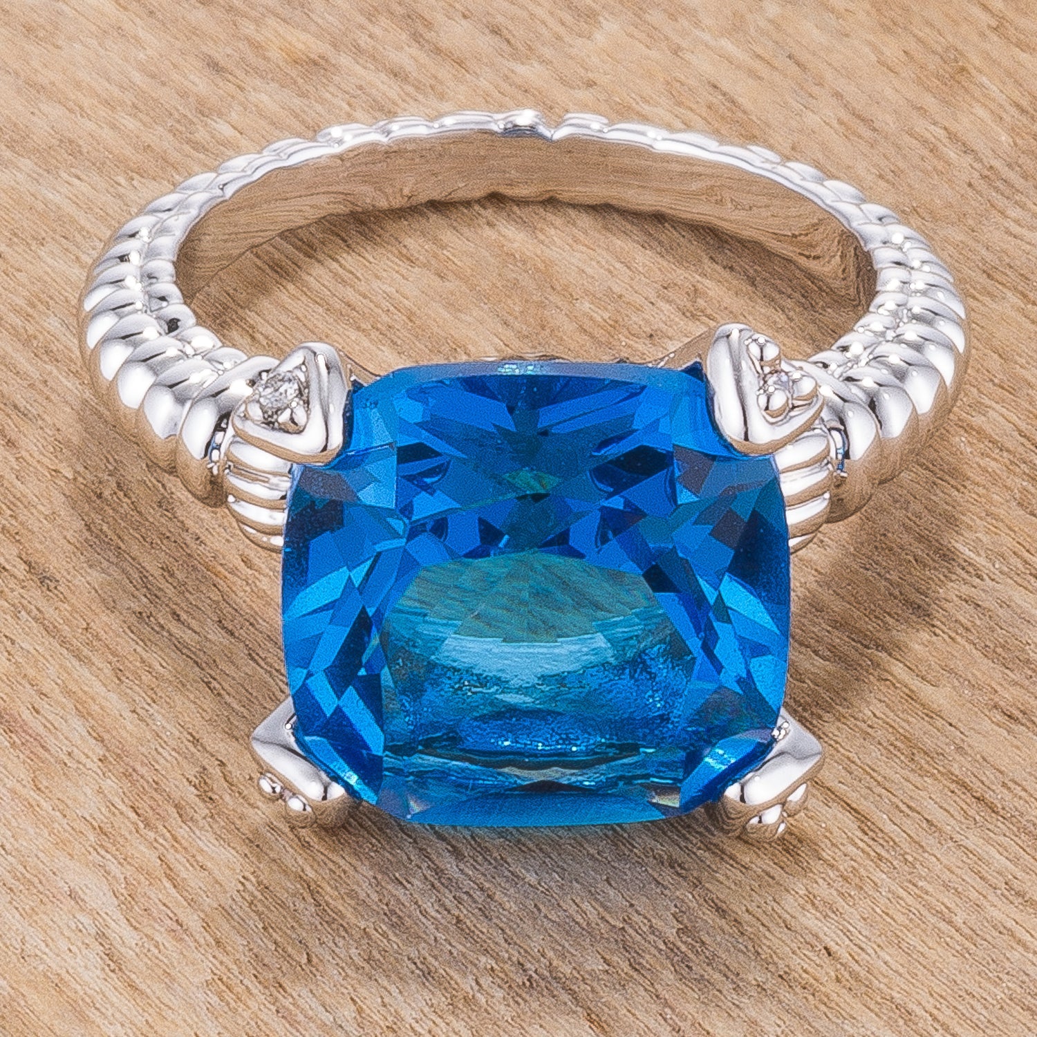 Timeless Icon Legacy Line Aqua Cushion Engagement Ring - Friggin Jewelry Fashion