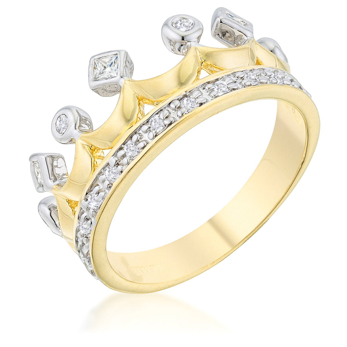 Confident Whisper Signature Edit Two Tone Crown Ring - Friggin Jewelry Fashion
